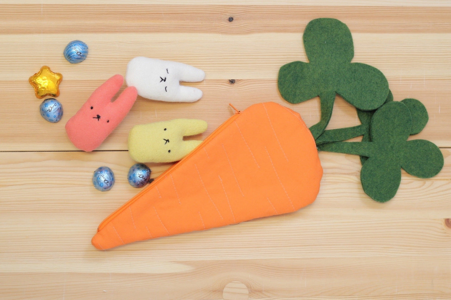 Carrot Zipper Pouch Pattern - PDF Digital Download