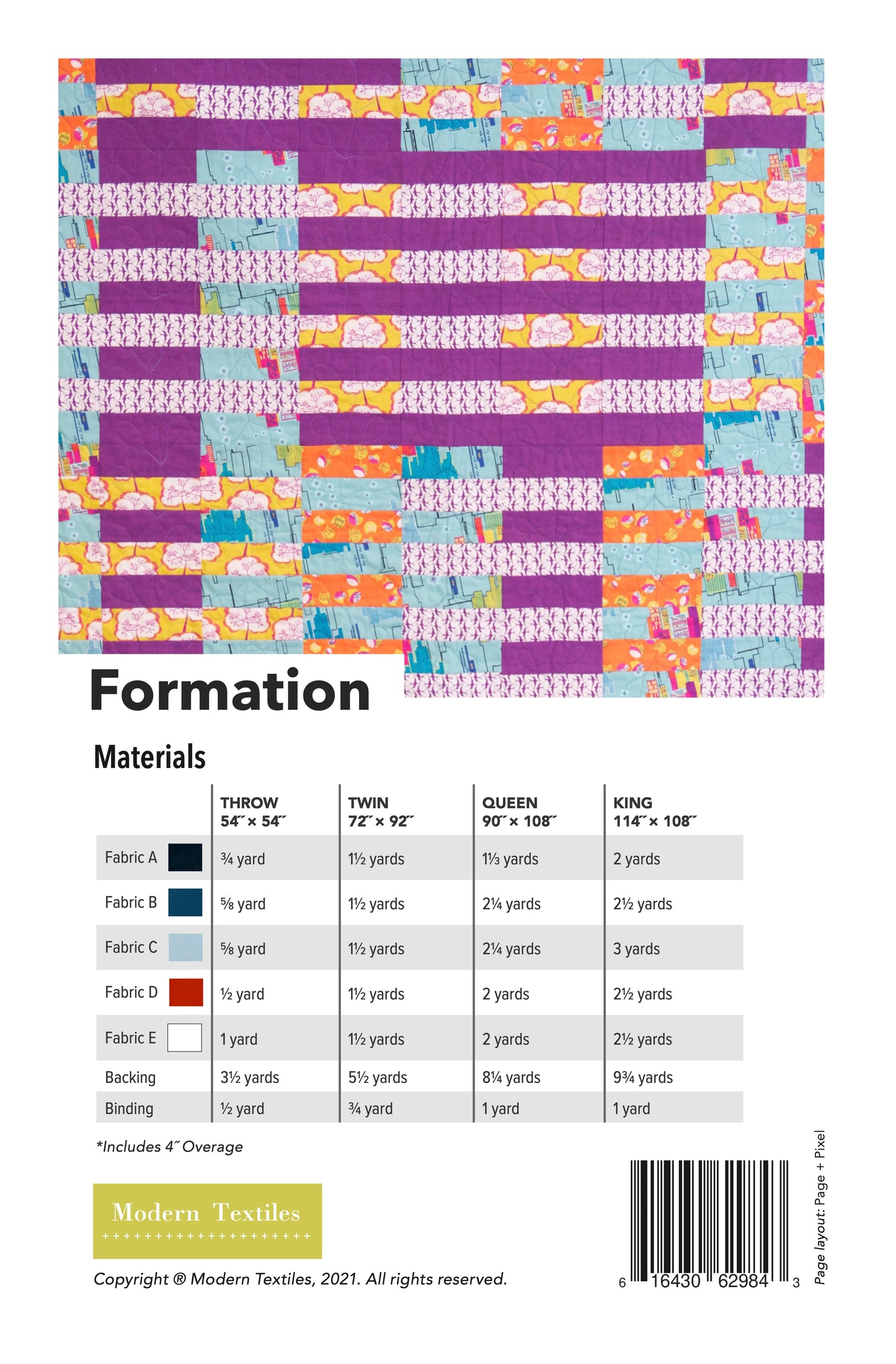 Formation Quilt Pattern - 5 pack
