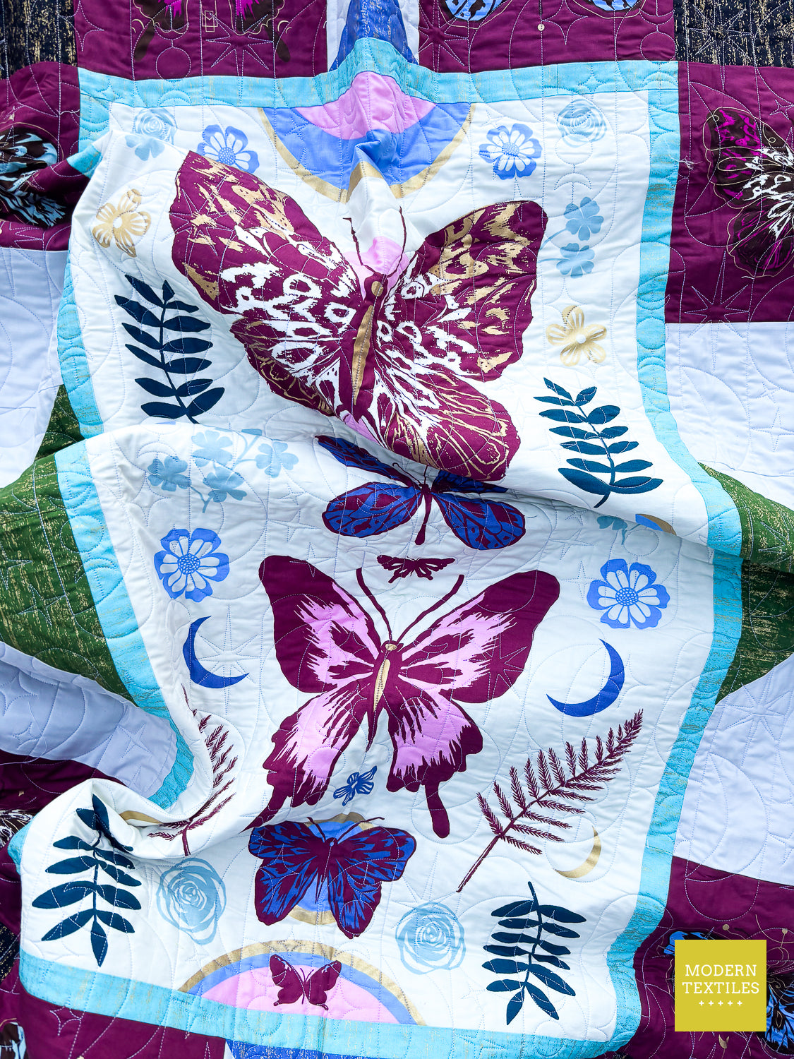 Butterfly Panel Quilt – Throw Size Modern Quilt