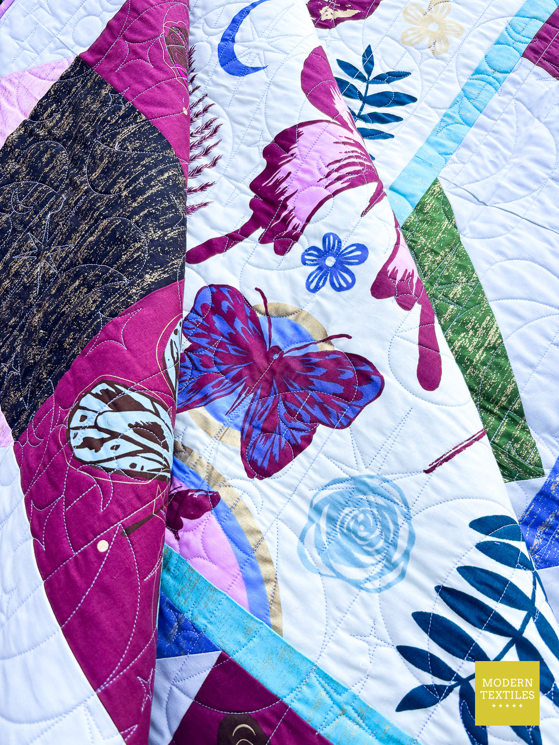 Butterfly Panel Quilt – Throw Size Modern Quilt