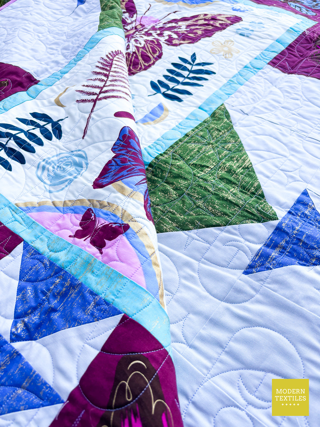 Butterfly Panel Quilt – Throw Size Modern Quilt