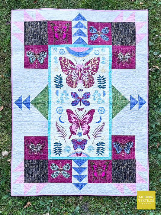 Butterfly Panel Quilt – Throw Size Modern Quilt