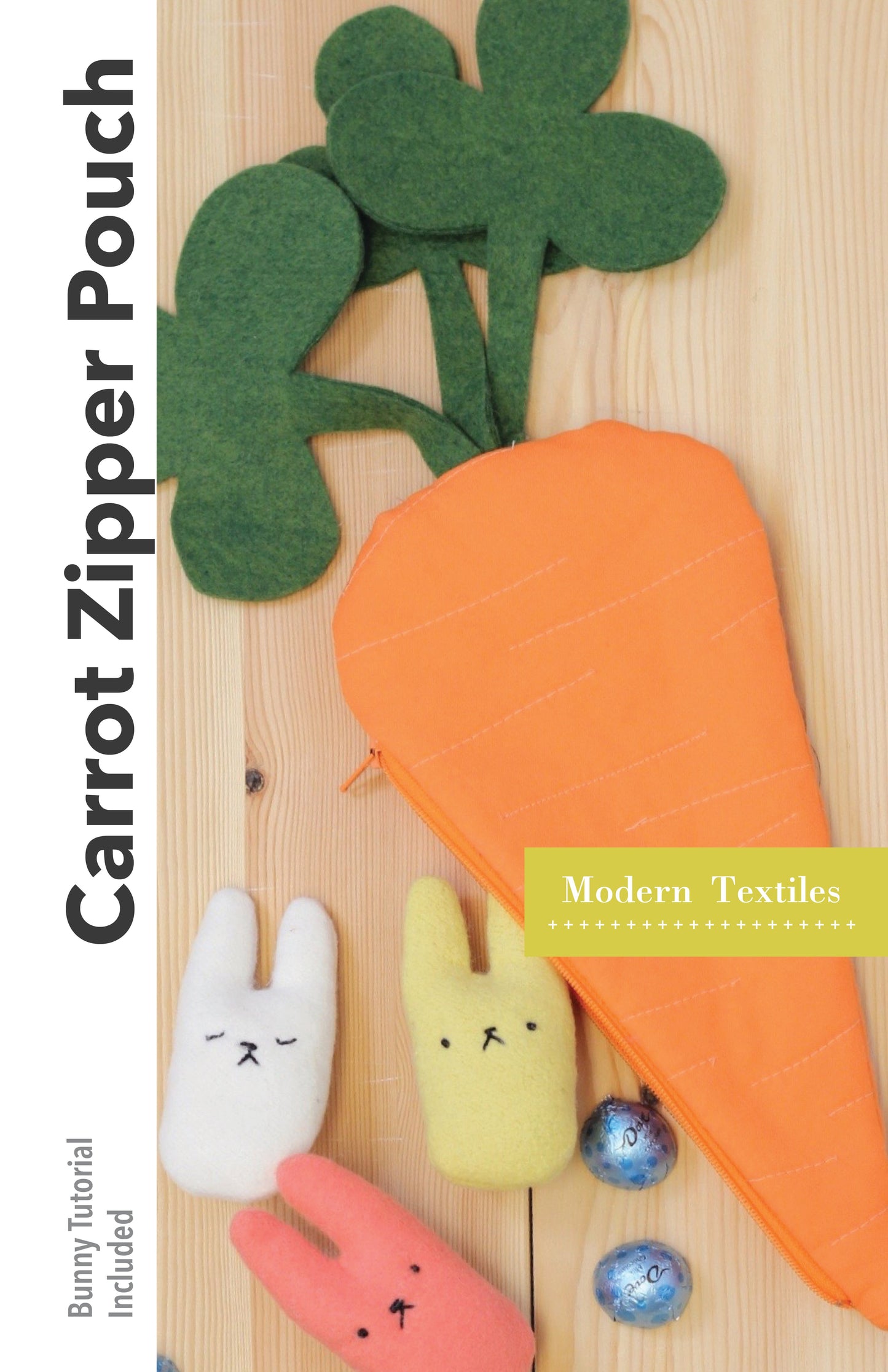 Carrot Zipper Pouch Pattern - PDF Digital Download