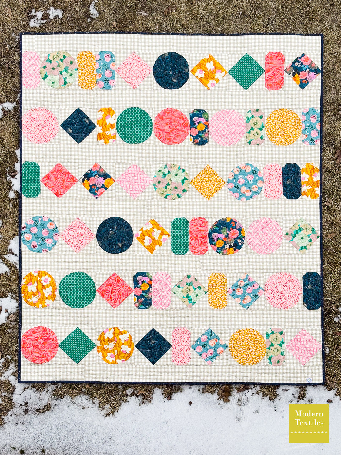Gingham Beads Throw Quilt