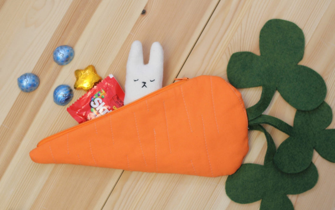 New Patterns - Carrot Zipper Pouch & Baby Bunny Softies!
