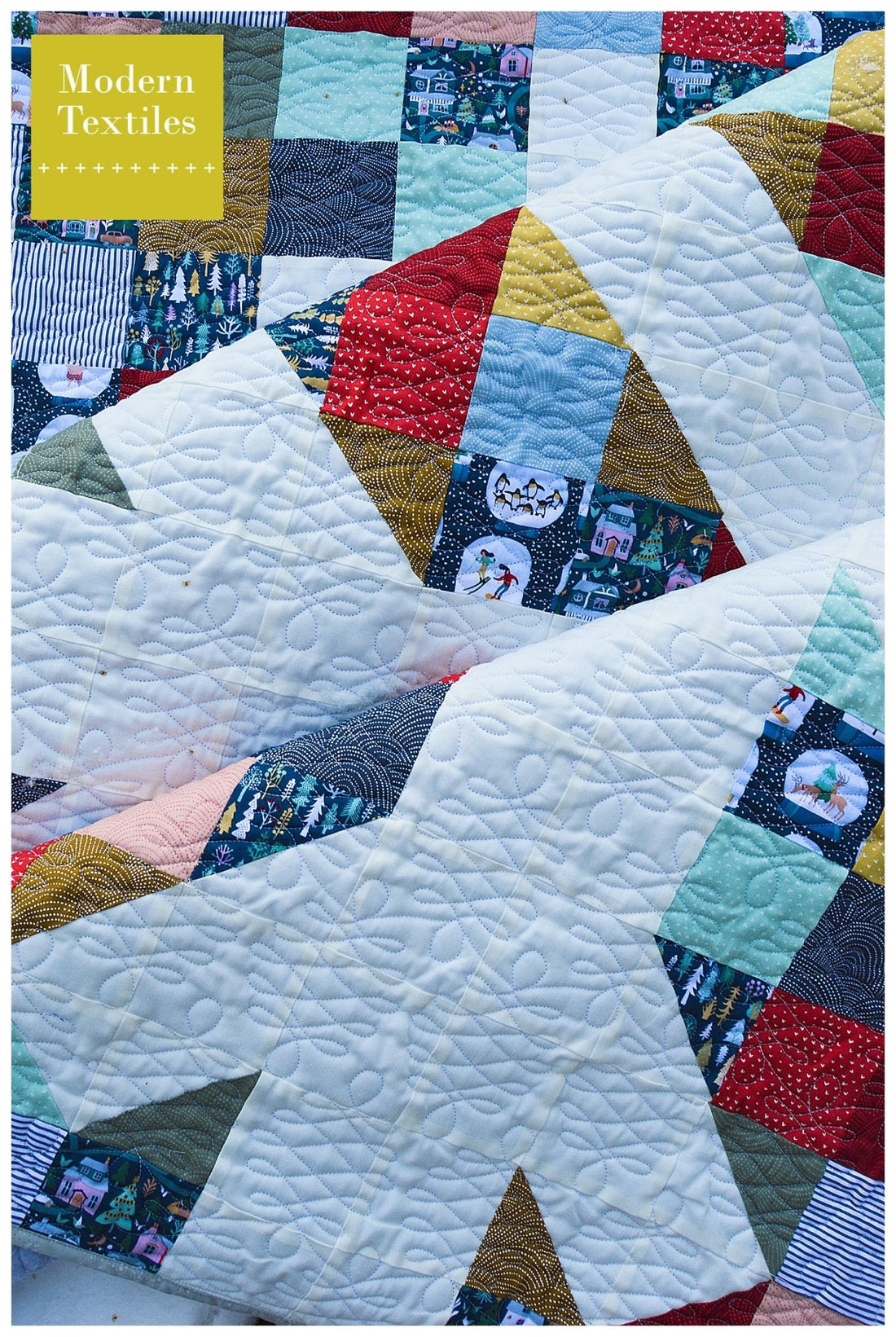 Scrappy Modern Handcraft Snowflake Quilt