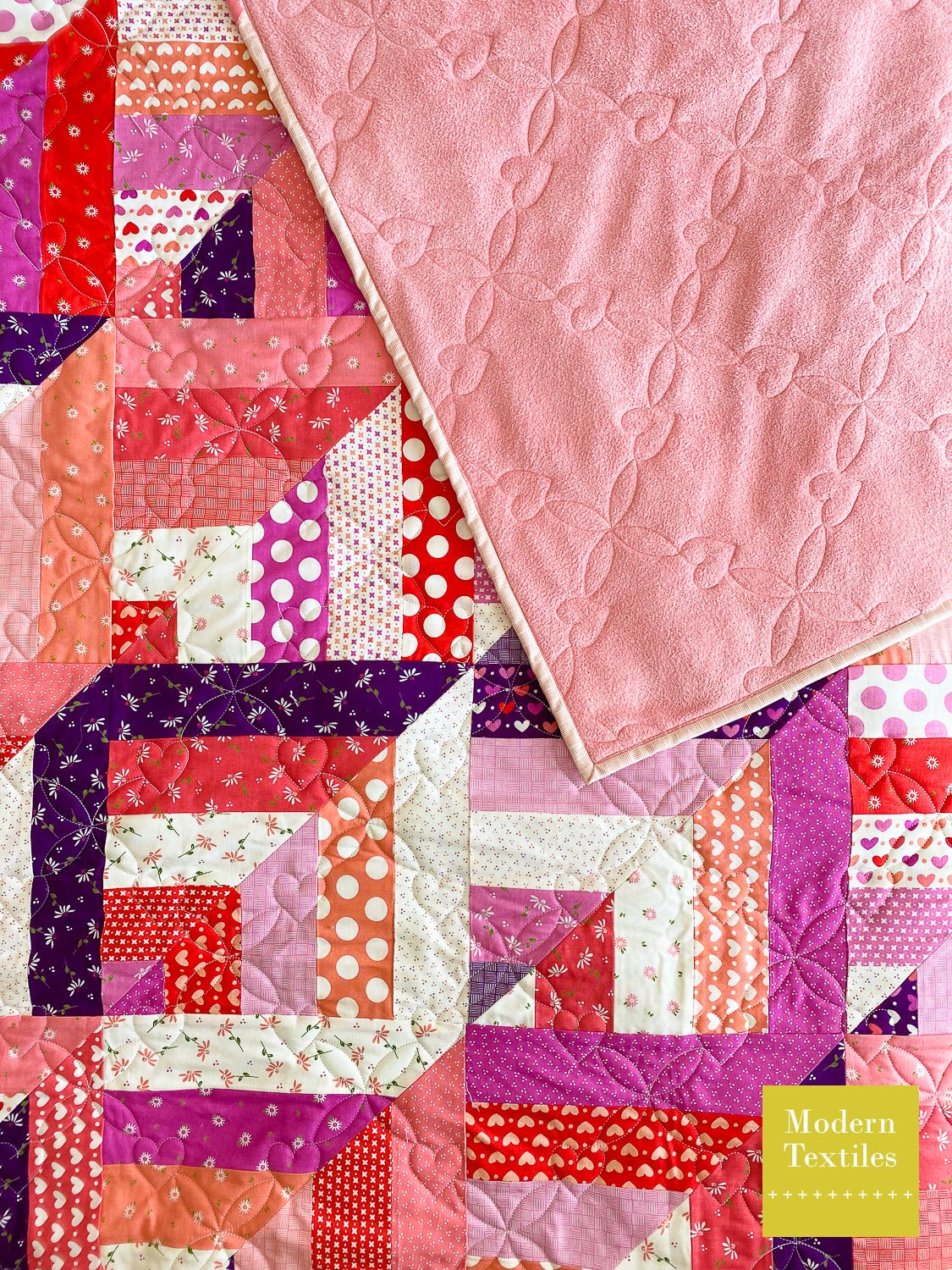 Sincerely Yours Lucky Log Cabins Throw Quilt – Modern Textiles