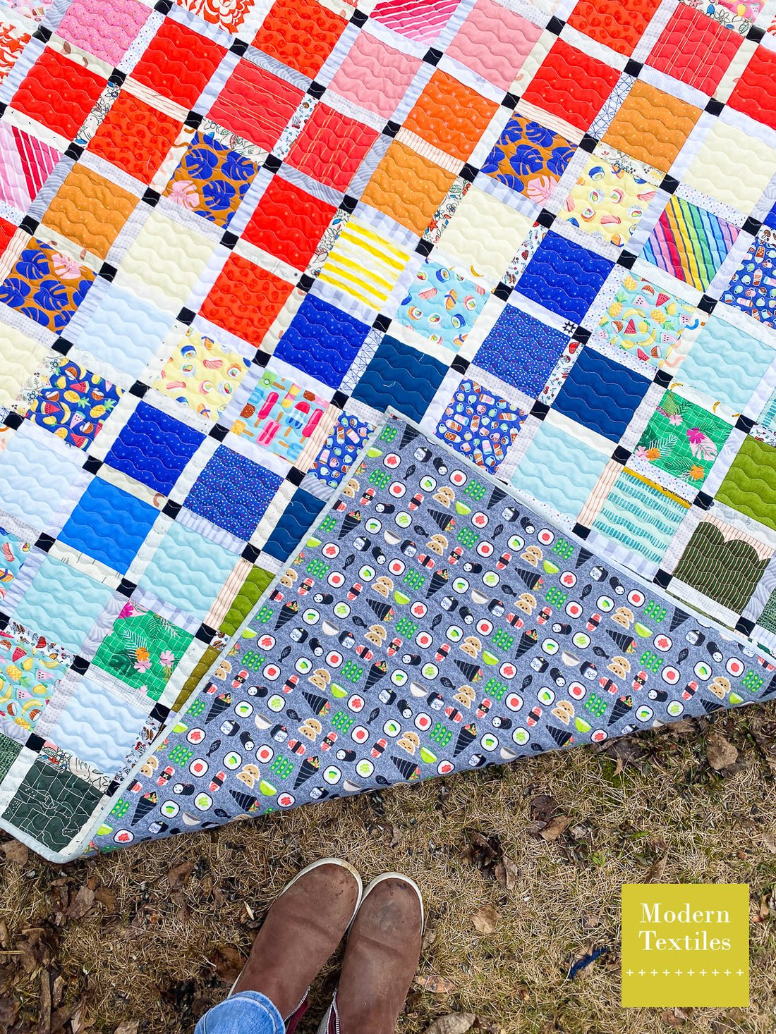 Scrappy Rainbow Peanut Butter Quilt