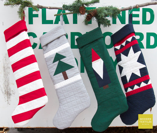 Scandi Stocking: 4 Unique Patchwork Designs + the Simple Wholecloth Style