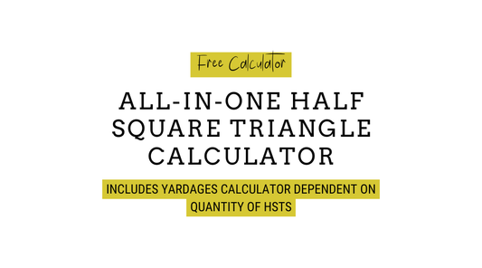 All in one half square triangle calculator, black text on white background.