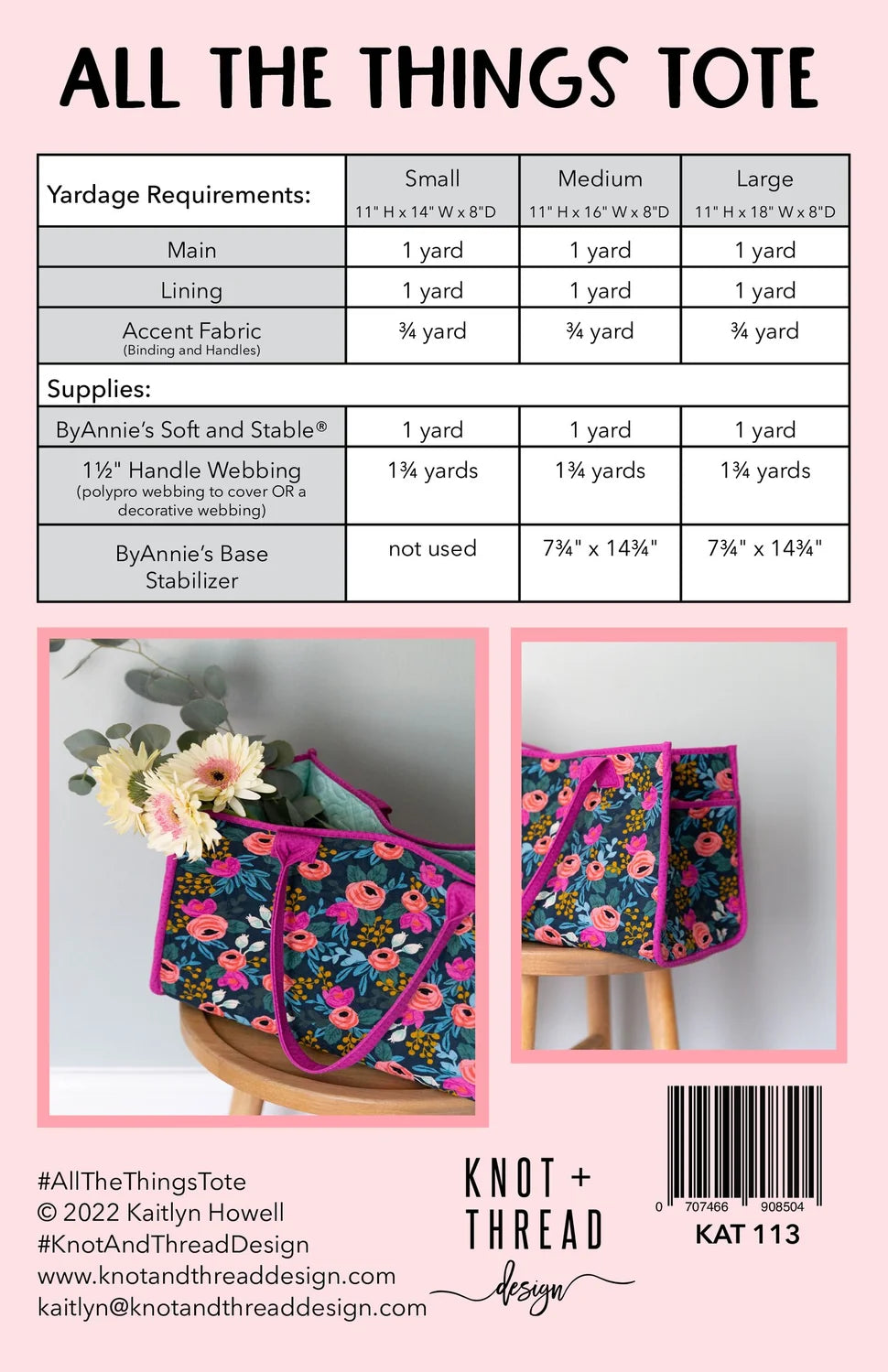 All the Things Tote Paper Pattern