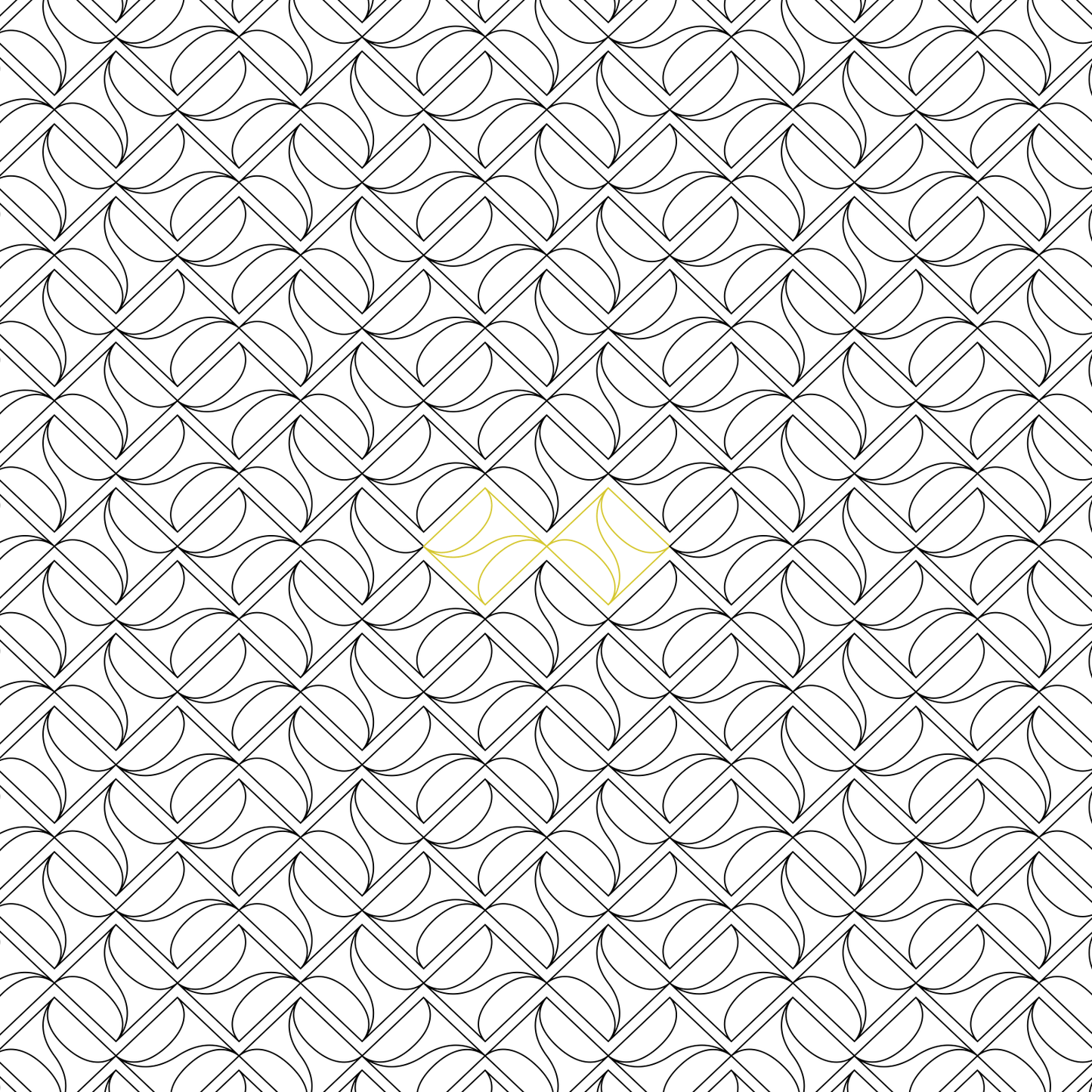 Seamless Bauhuas Tiles digital pantograph pattern repeat designed for continuous edge-to-edge longarm quilting.
