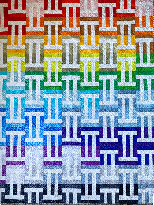 Rainbow Cake Weave Bed Size Quilt