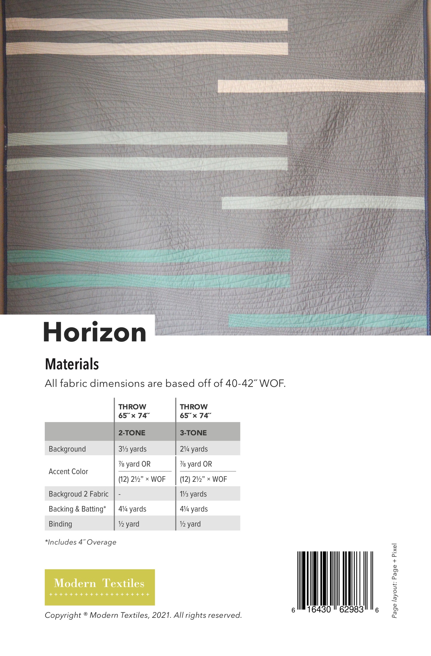 Horizon Quilt Paper Pattern