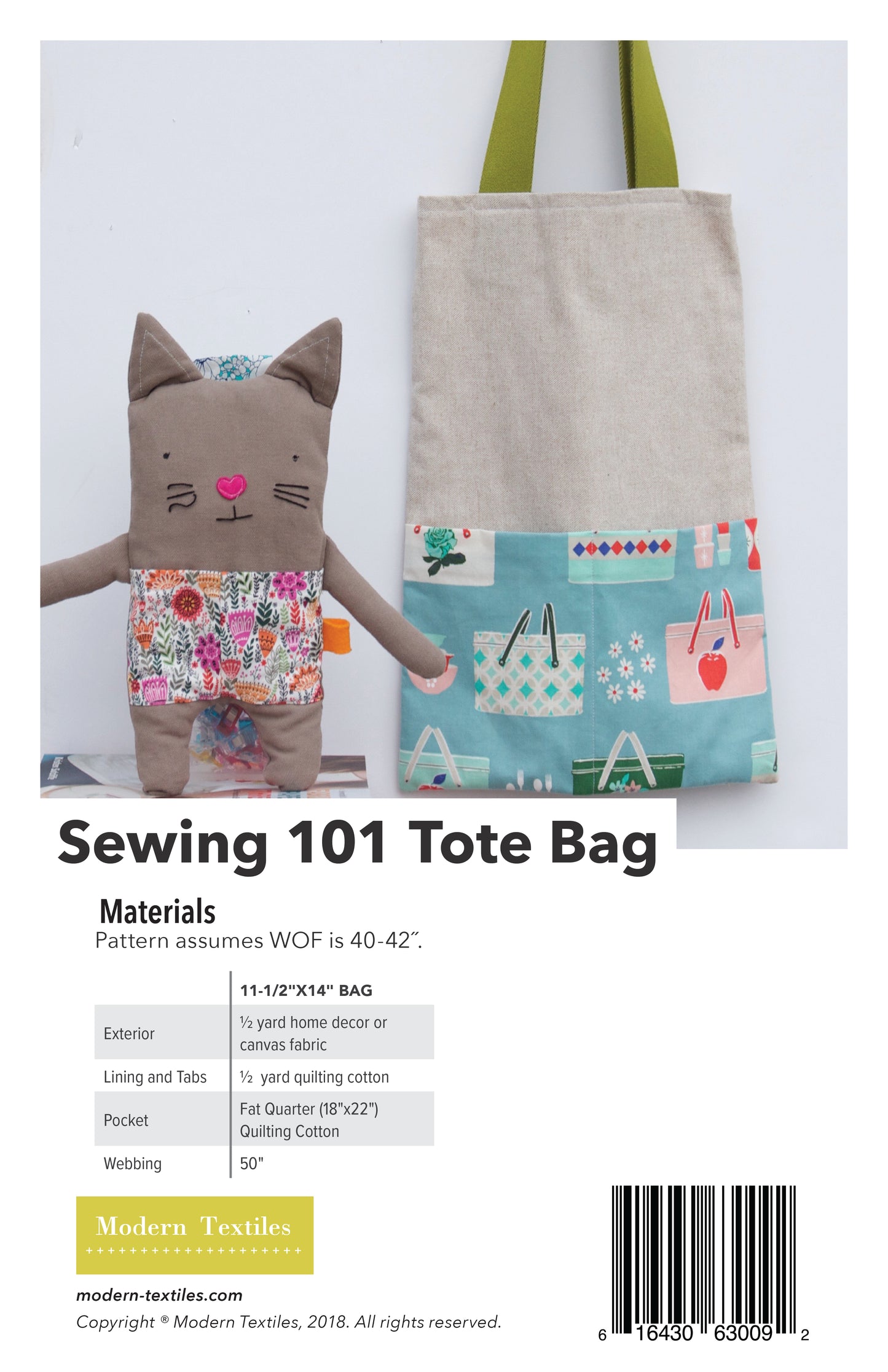 Sewing 101 Tote Bag Paper Pattern