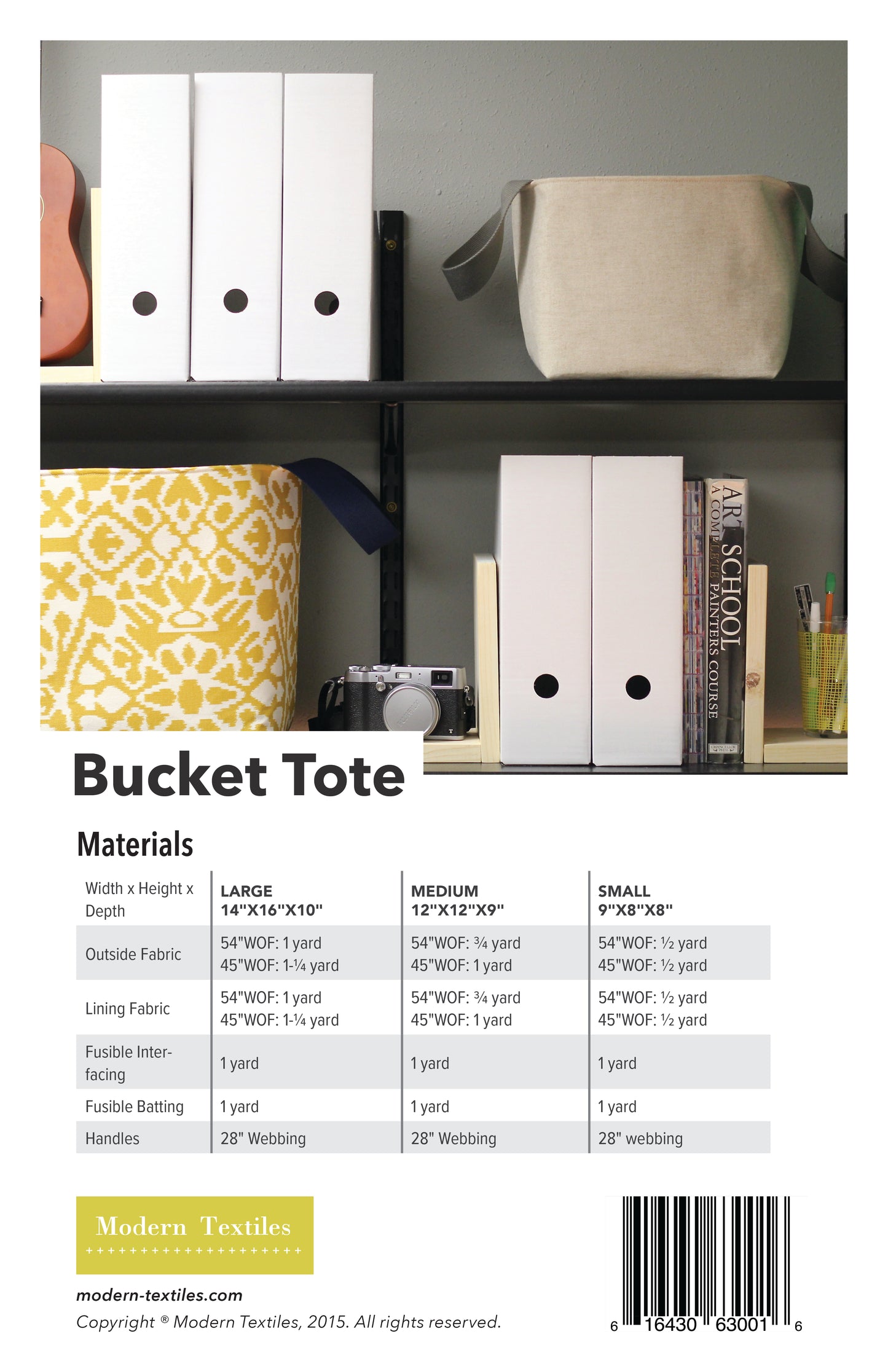 Bucket Tote Paper Pattern
