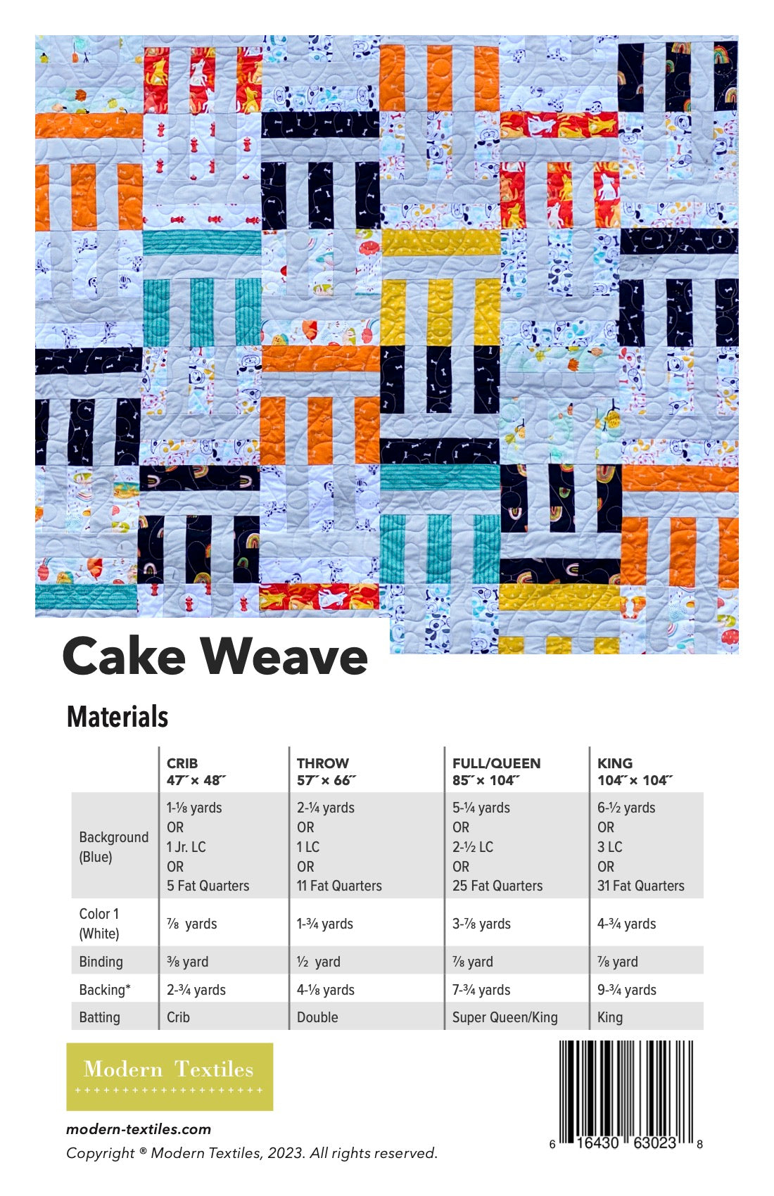 Cake Weave Quilt Paper Pattern