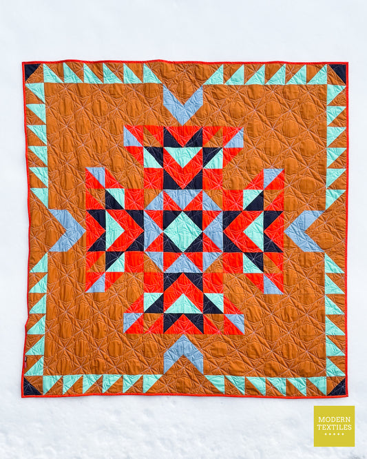 Topaz Throw Quilt with Bella Solids Fabric