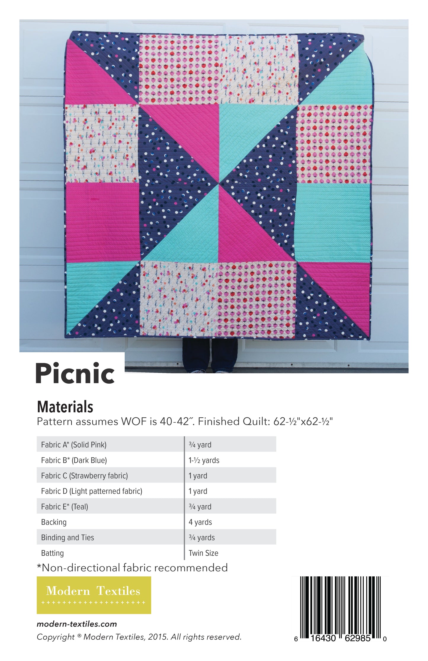 Picnic Quilt - PDF Digital Download