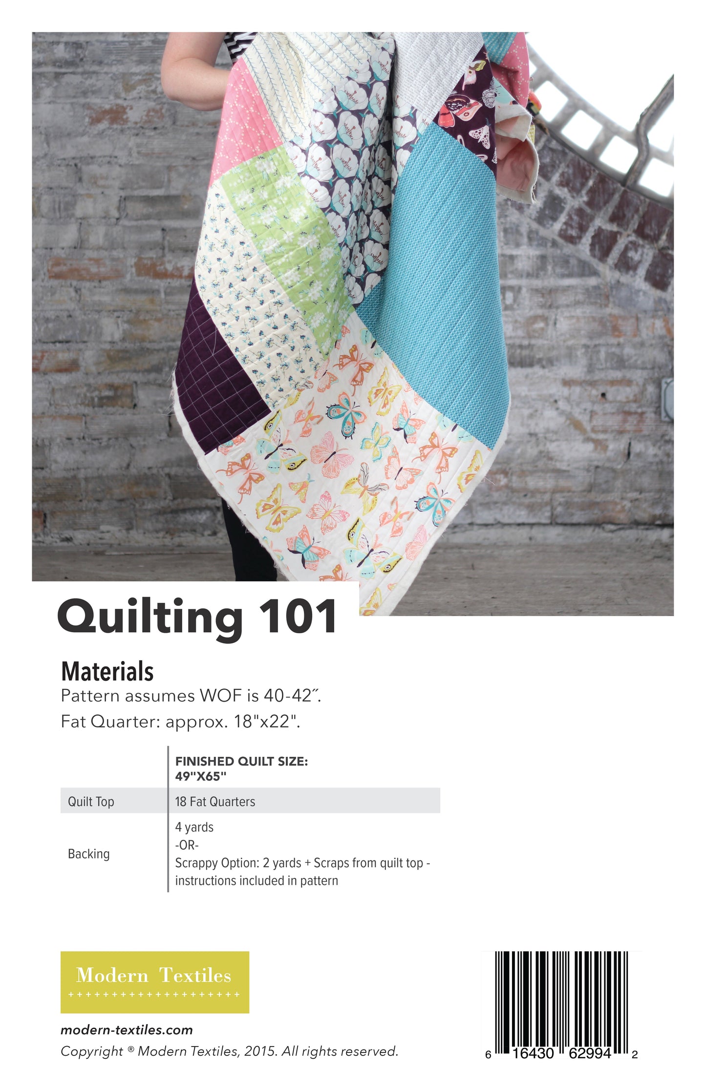 Quilting 101 Pattern - PDF Digital Download