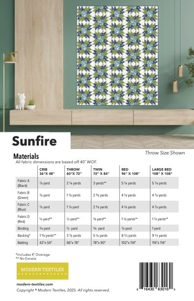 Sunfire Quilt Pattern