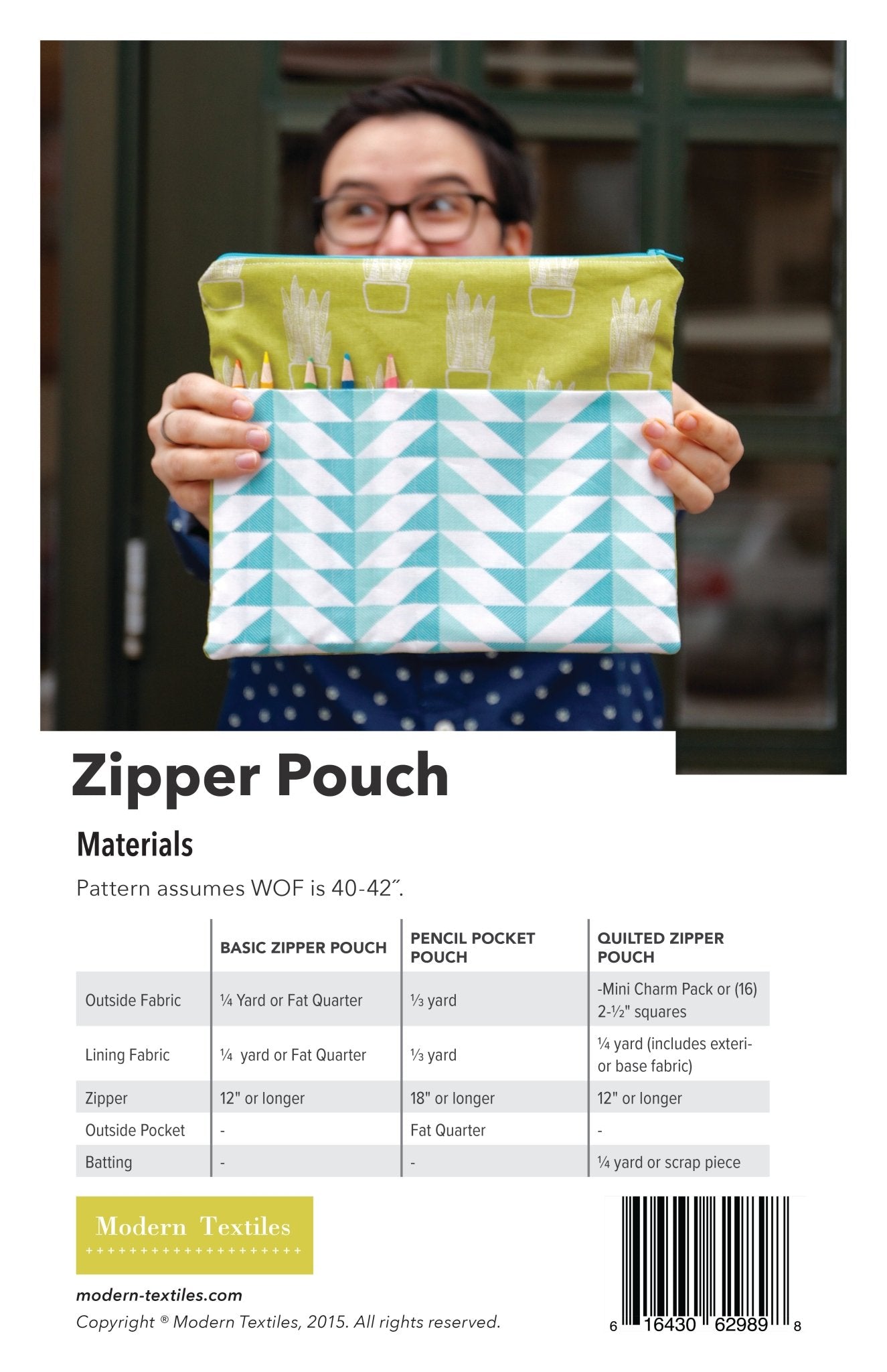 Zipper Pouch PDF Pattern - Digital Download – Modern Textiles