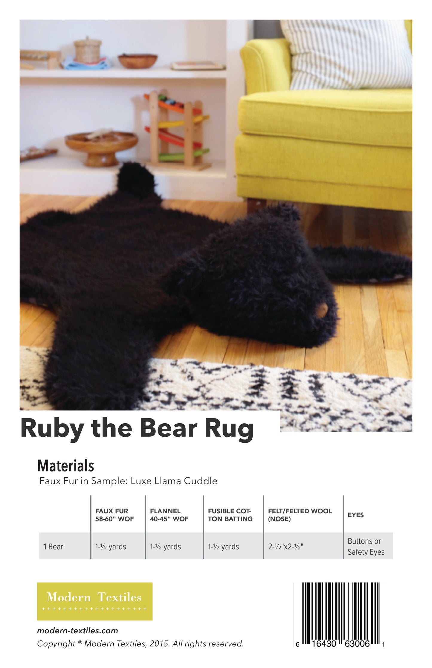 Ruby the Bear Rug Paper Pattern