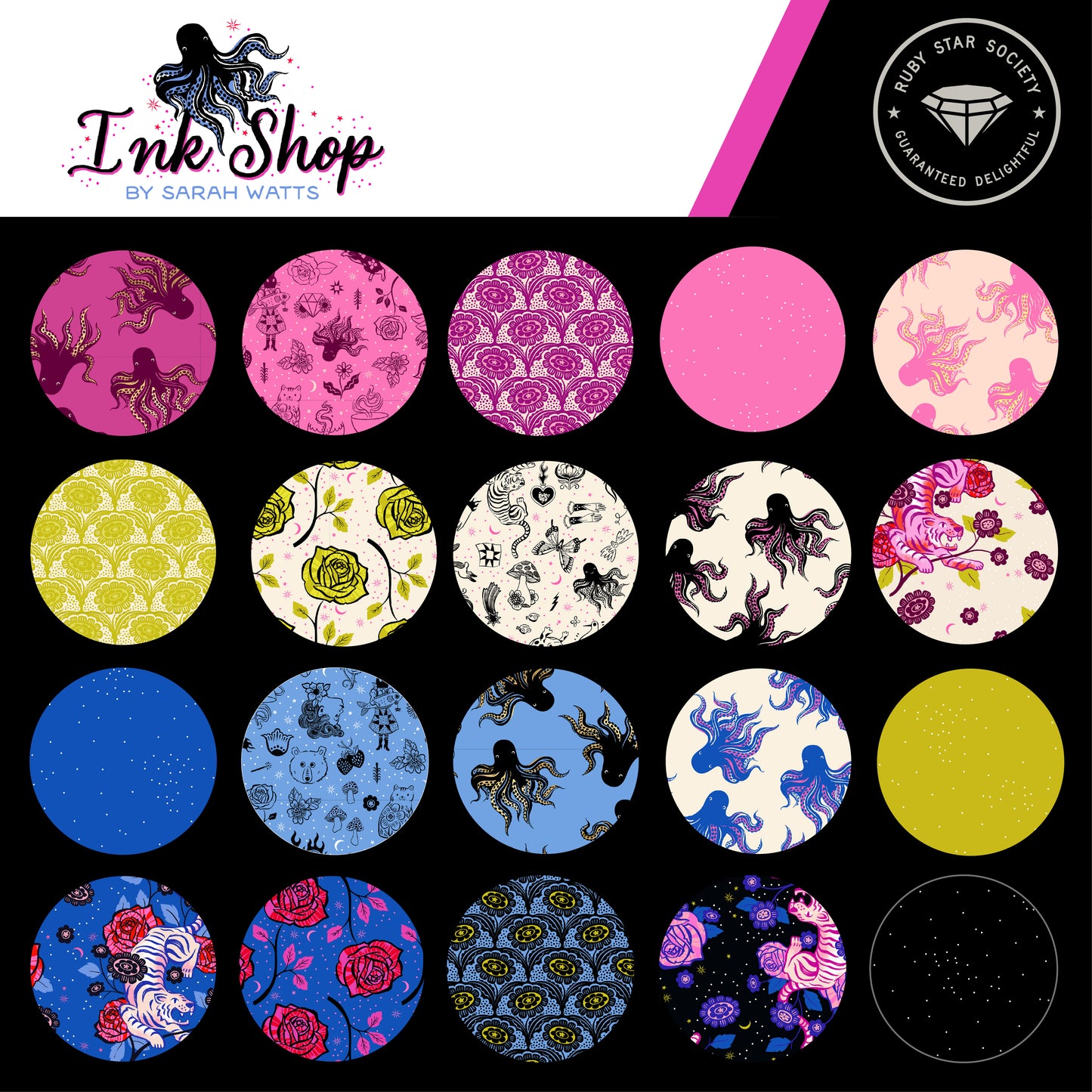 Ink Shop Fat Quarter Bundle 18"x21"