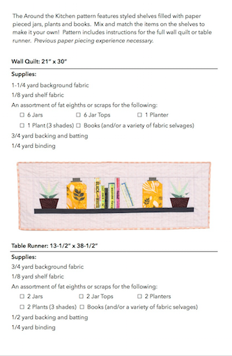 Around the Kitchen Quilt Pattern - 5 pack